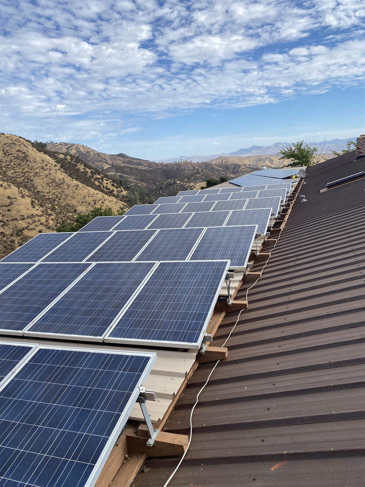 Hillside metal-roof solar installation