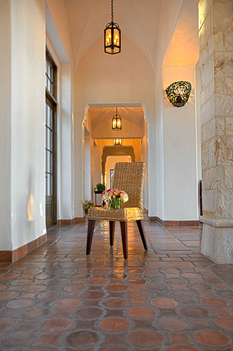 Hallway with hanging lanterns